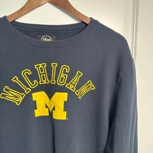 47 Brand Michigan Wolverines Crewneck Sweatshirt Mens Large Navy Blue NCAA